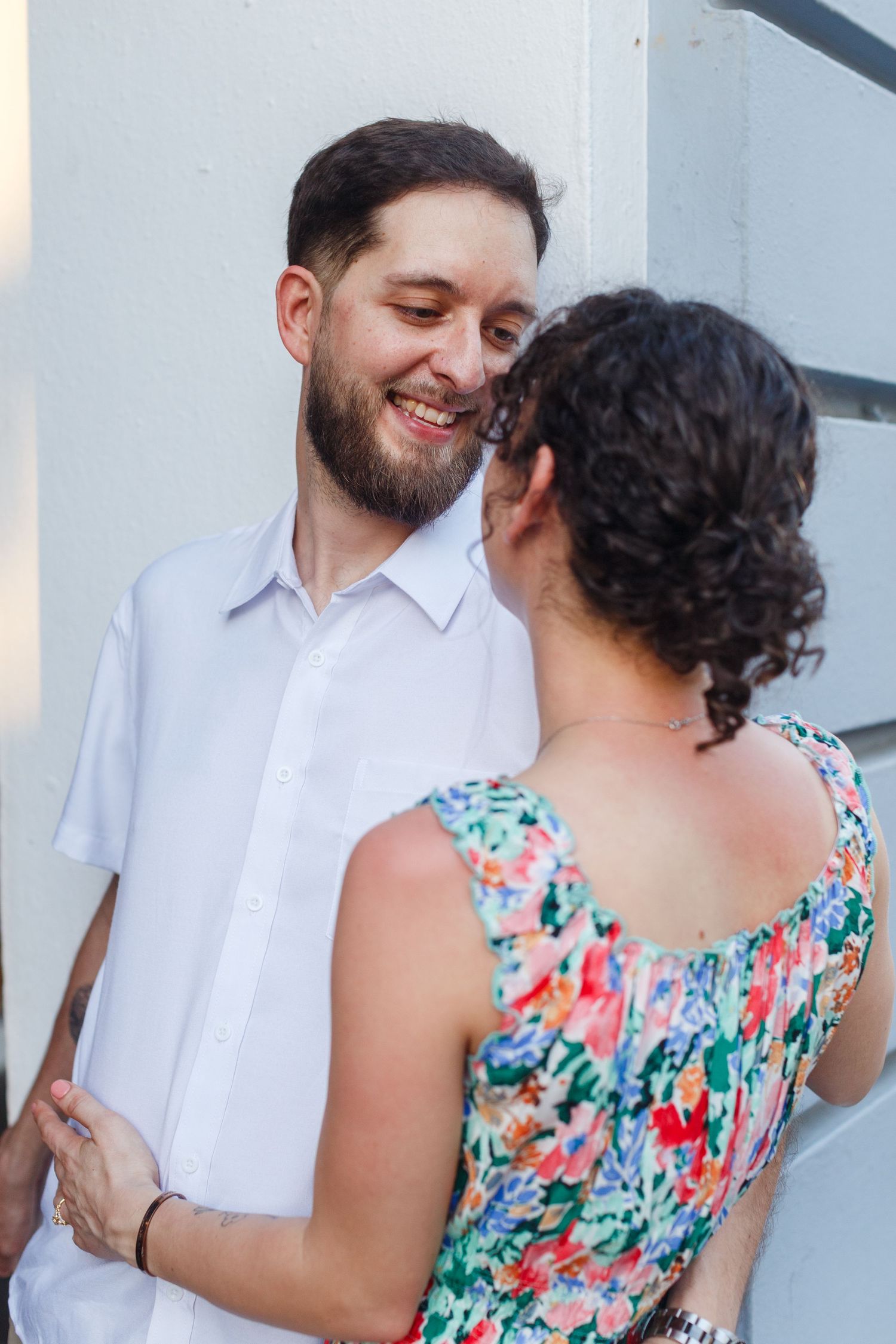 Couples portrait. Next to Plaza de Armas in Old San Juan, Puerto Rico.