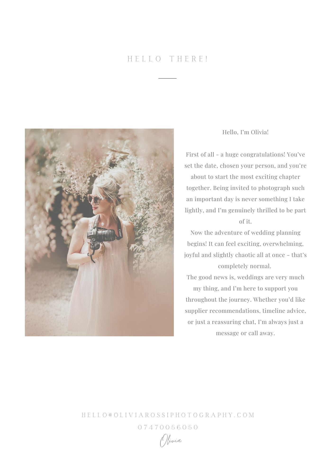 Soft, romantic wedding photography website design with muted pink tones and elegant typography. Cornwall wedding photographer