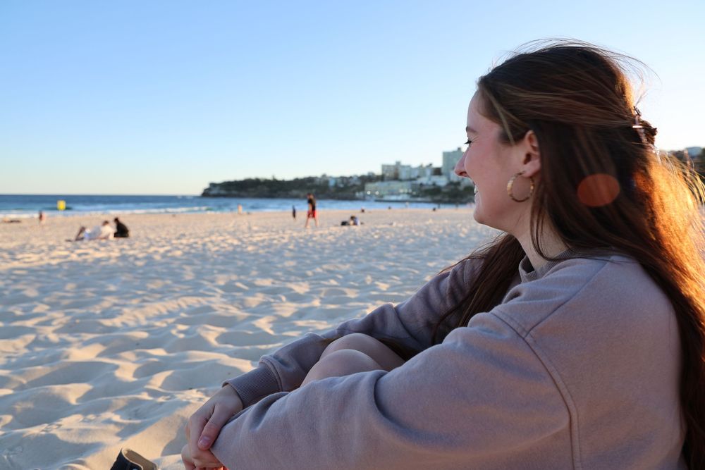 A young woman on the beach