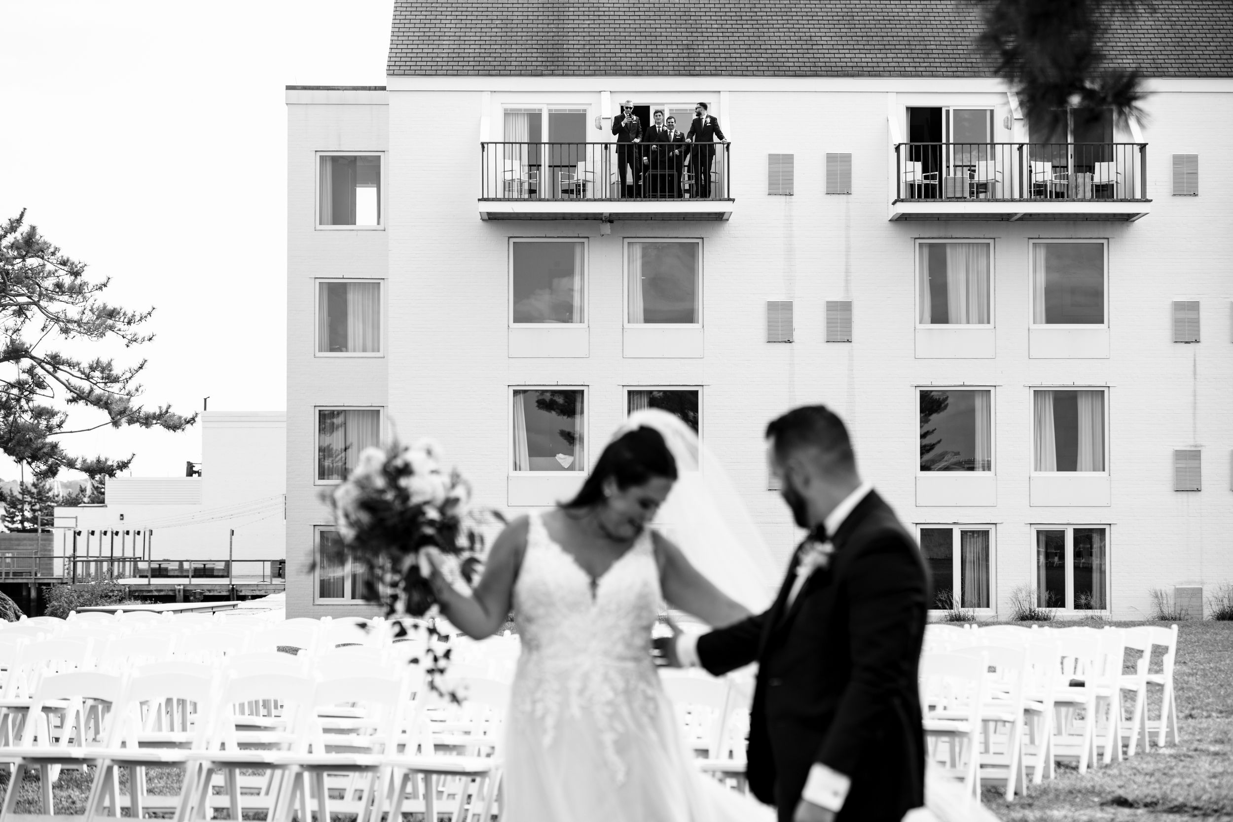 Waterfront wedding at Newport Harbor Island Resort. Luxury Rhode Island wedding venue captured by Stefy Hilmer Photography.