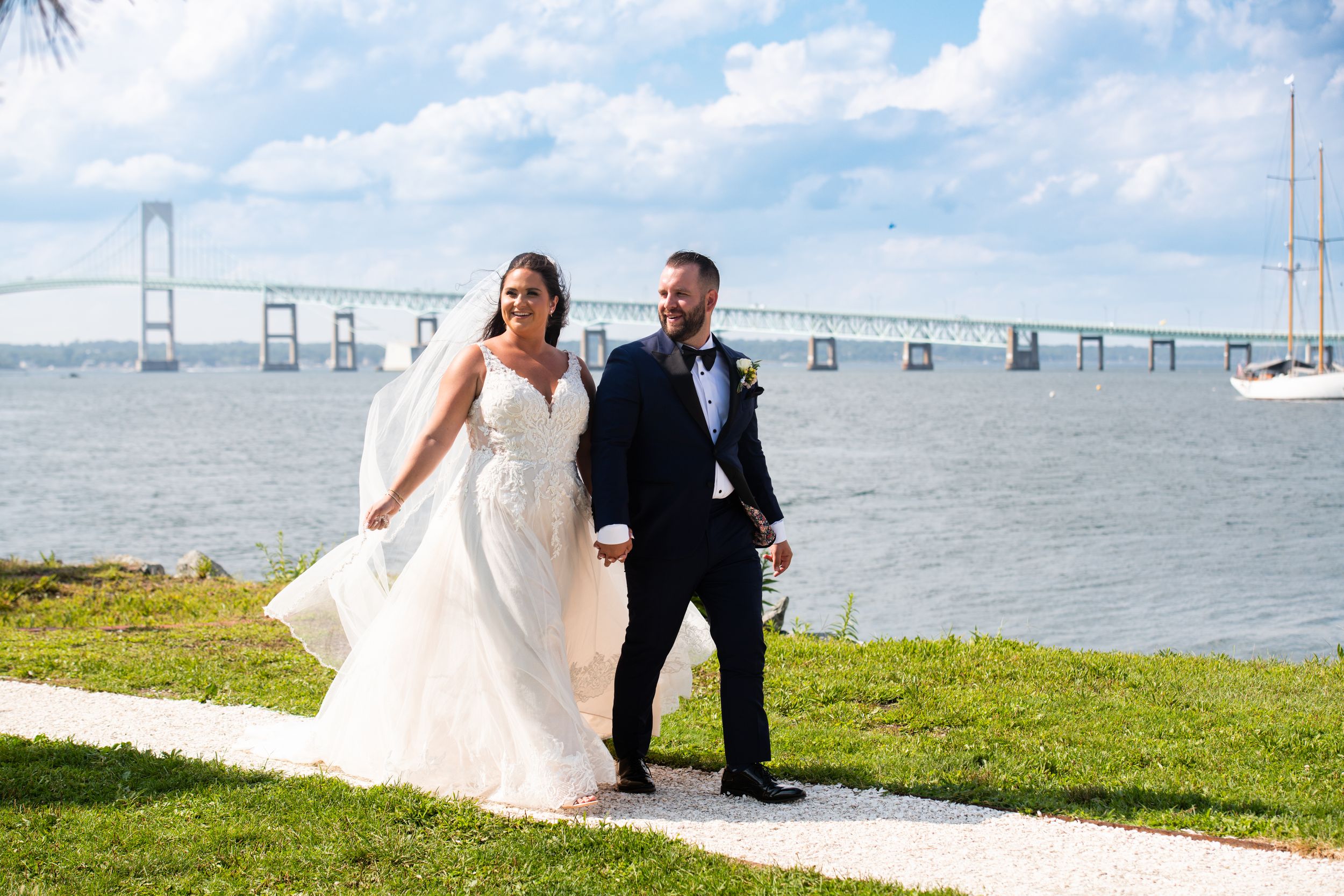 Waterfront wedding at Newport Harbor Island Resort. Luxury Rhode Island wedding venue captured by Stefy Hilmer Photography.