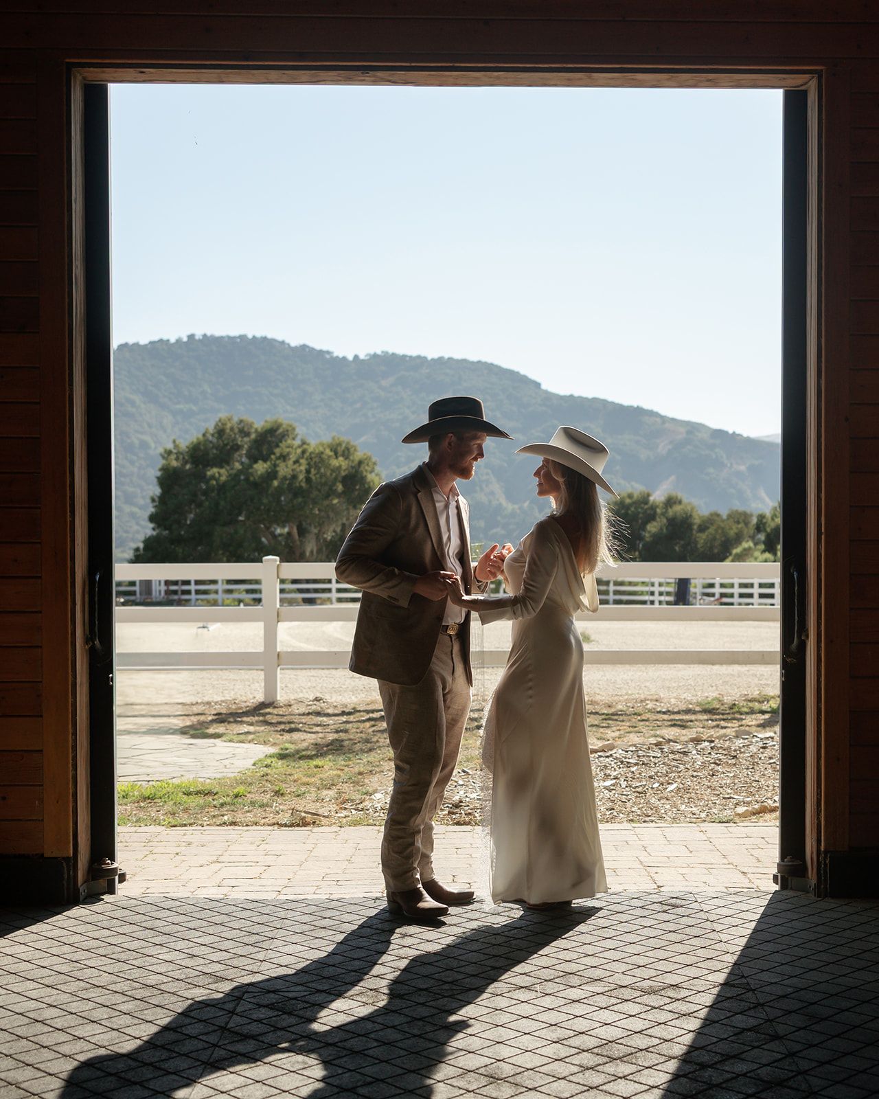 Bride and Groom at their western welcome party in Carmel Valley, CA