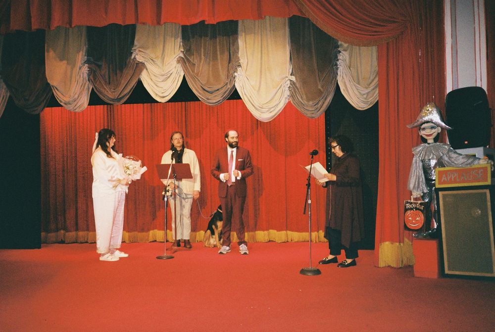 Documentary-style 35mm film photo inside Bob Baker Marionette Theater in LA