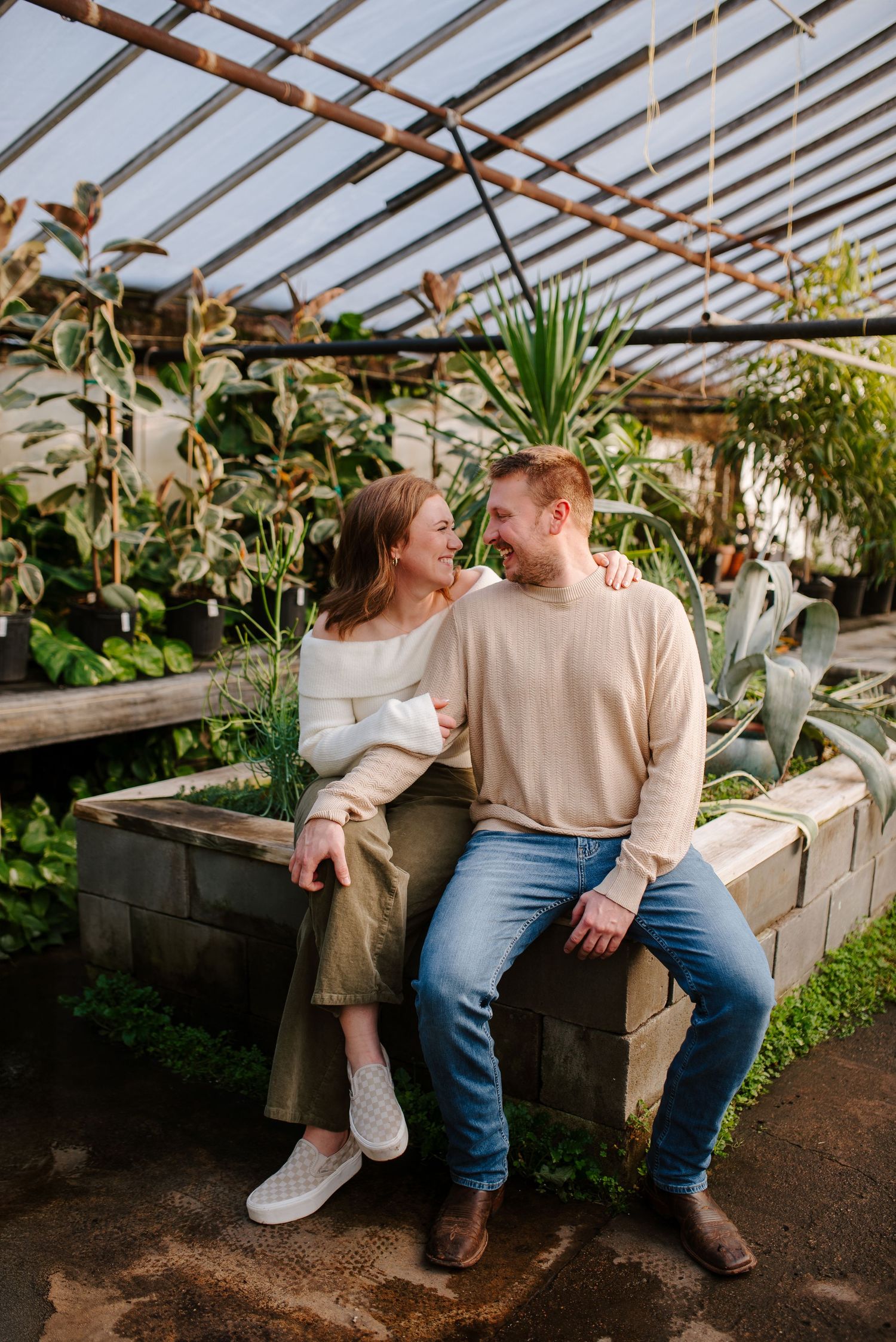 Greenhouse engagement session in Wichita, KS - Plant Kingdom engagement pictures by Jessica Nadine Photography