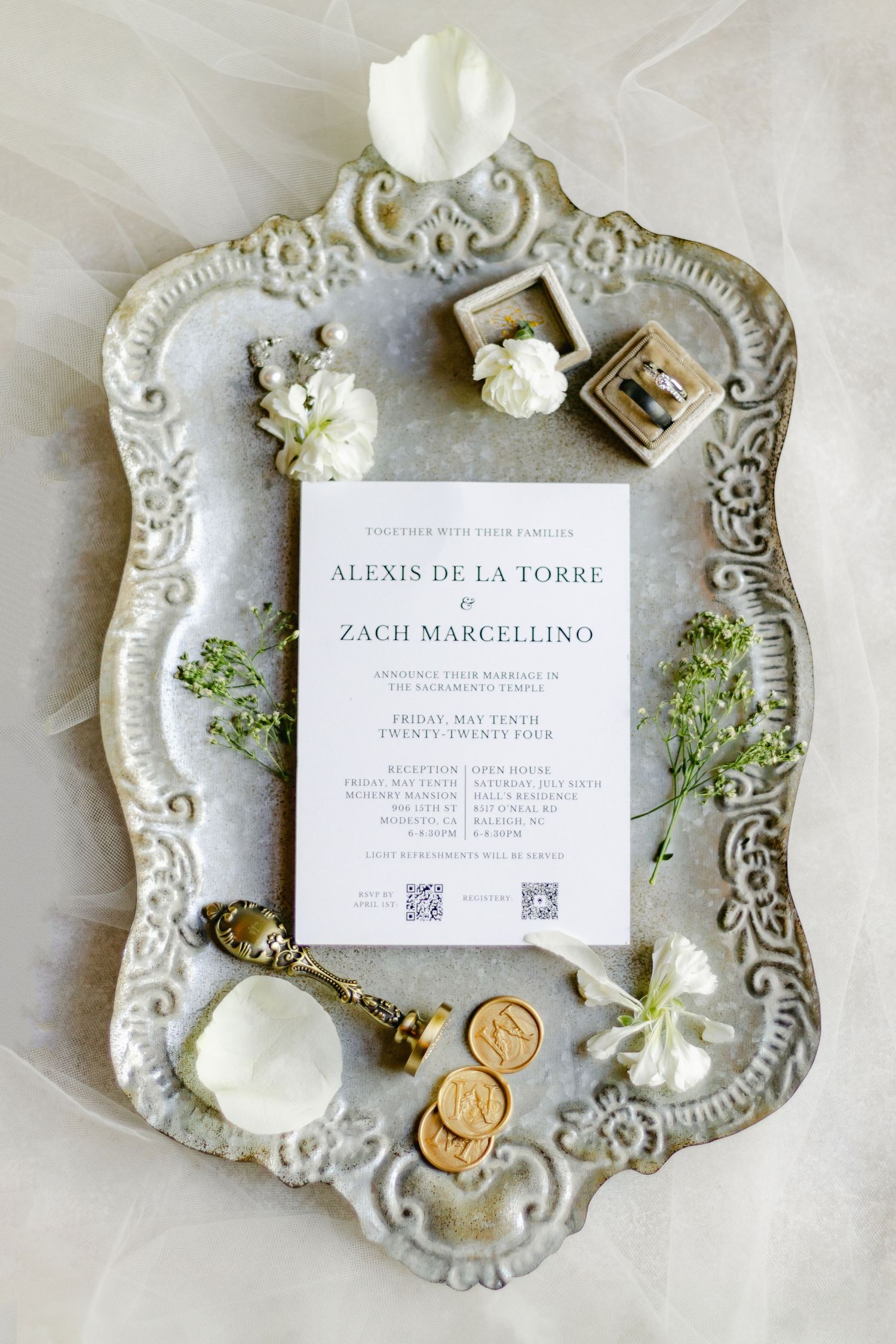Flay Lay for wedding and reception at  the McHenry Mansion captured by Chelsee Rawe Photography
