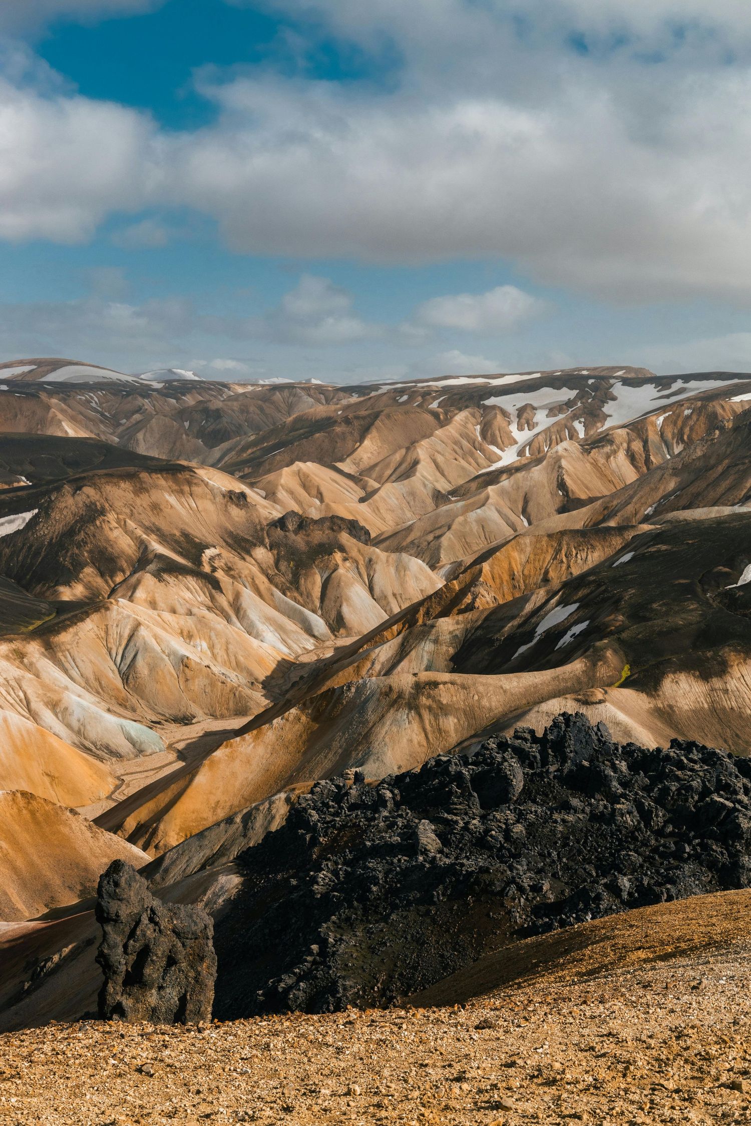 Landmannalaugar Highlands with colorful rhyolite mountains in Iceland