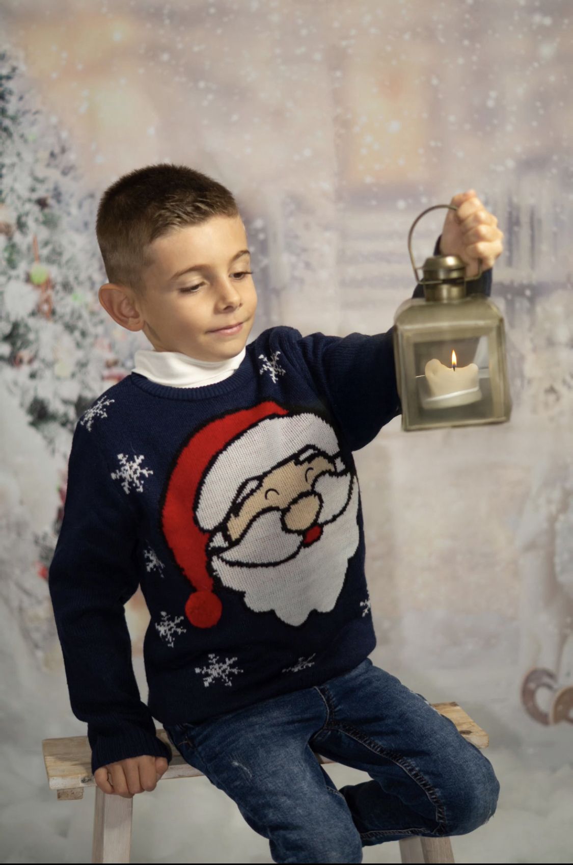 Séance photo Noël famille à Nice en studio, souvenirs des fêtes de fin d’année