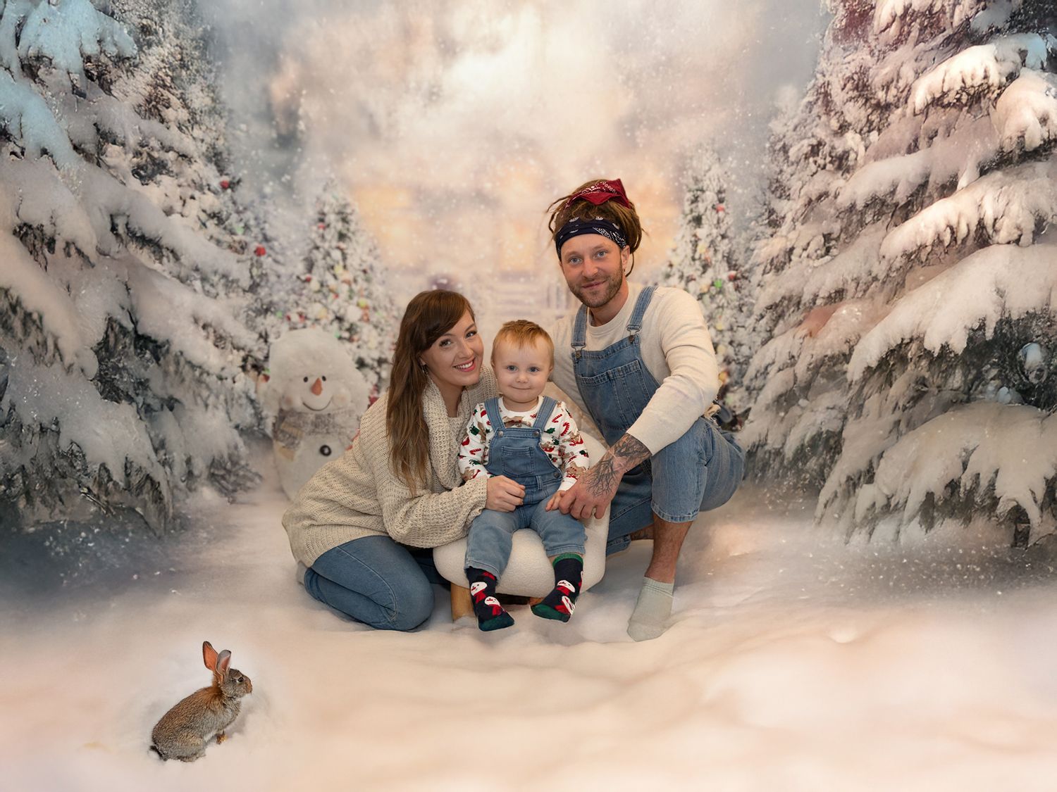 Photographe famille Noël Alpes-Maritimes, portrait parent et enfant en studio