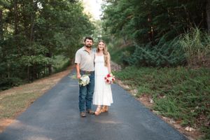 Romantic outdoor portrait of couples gender reveal shoot