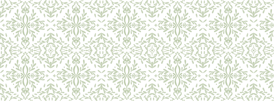 A delicate pattern of swirling floral designs in light green creating a repeating border.