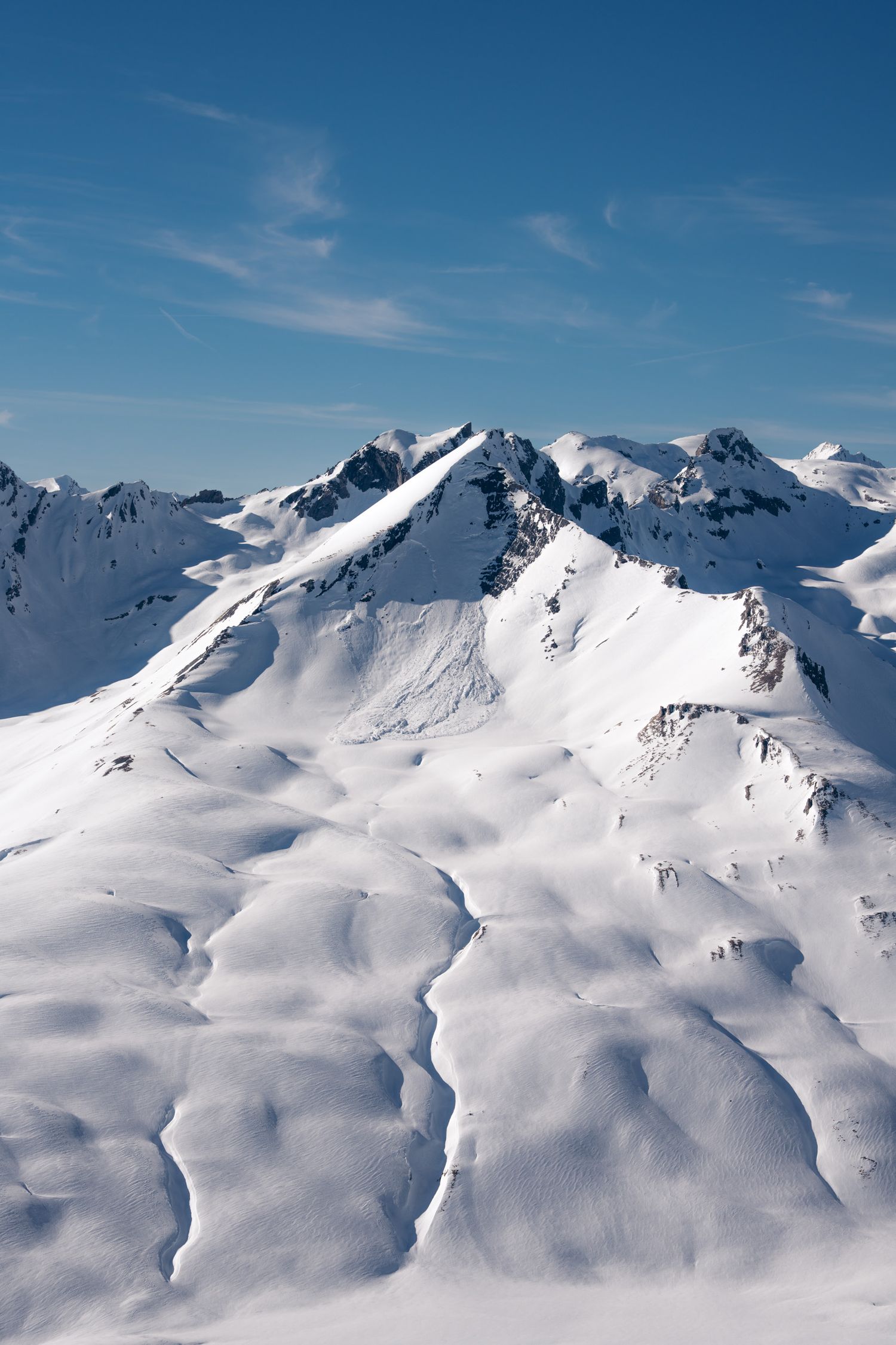 montagne rosière sous la neige