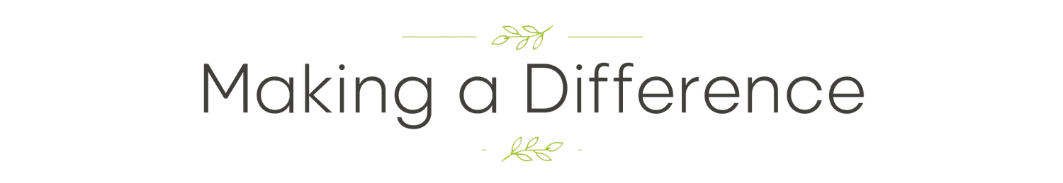 Decorative section header reading Making a Difference with elegant leaf ornaments on a white background.