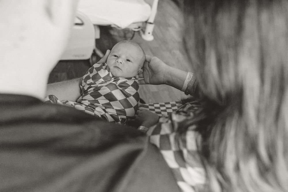 POV shot of newborn during fresh 48 session in Tyler tx hospital