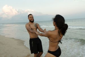 couples photographer on the beach at watch hill rhode island