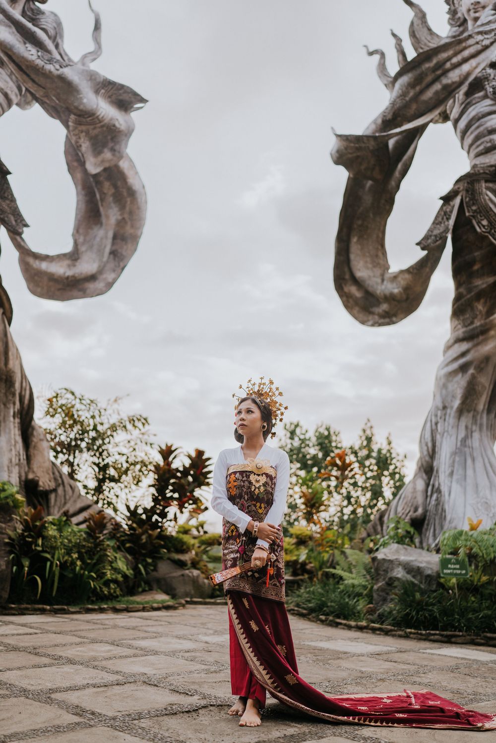 Professional solo photography with Balinese dress  at Taman Dedari Ubud.