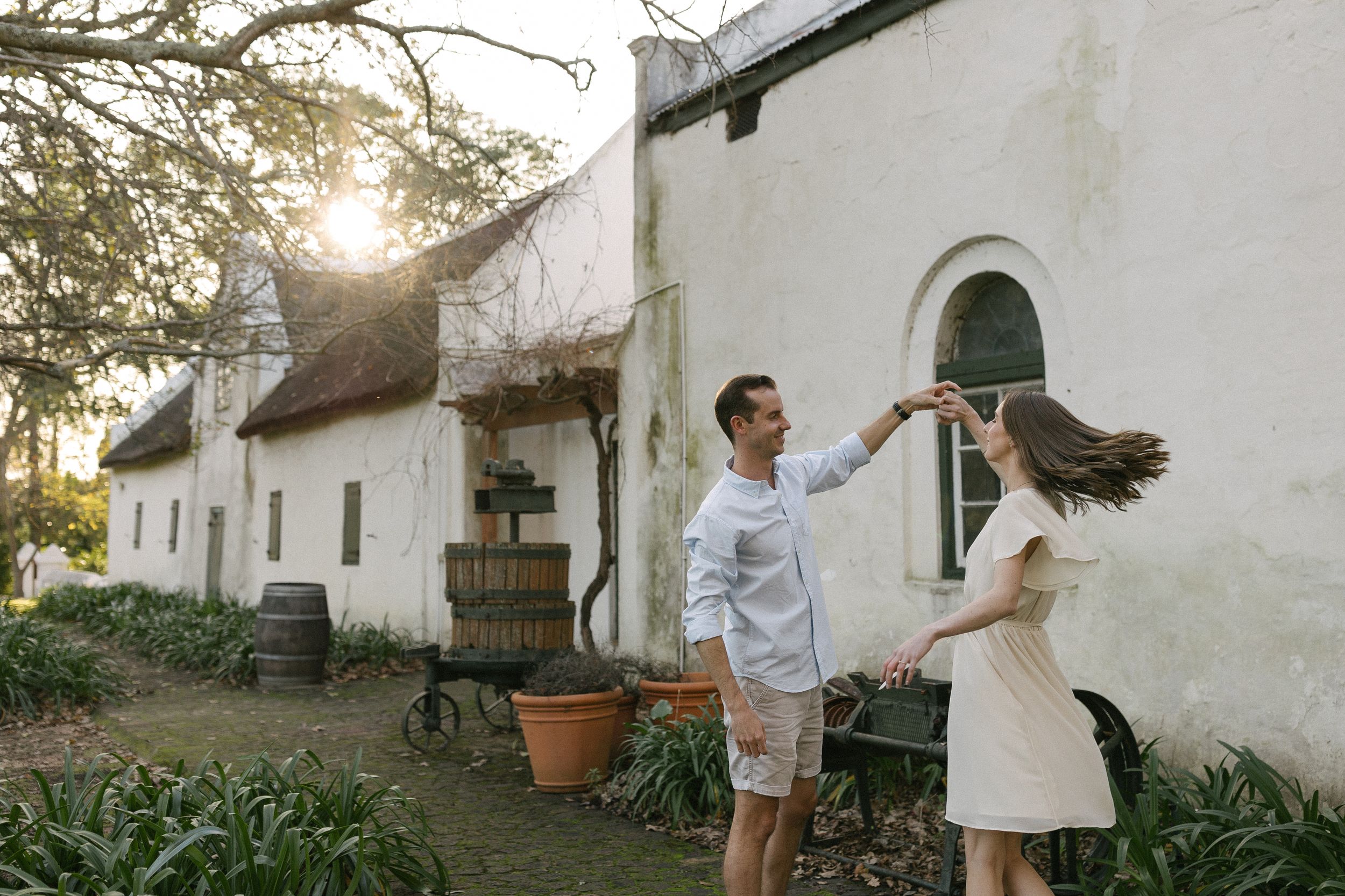 Caron and Francois at Blaauwklippen Wine Estate proposal photos with Christene de Coning Photography in Stellenbosch,South Africa