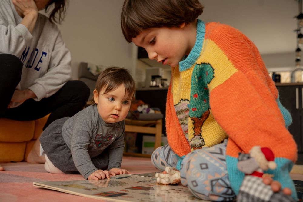 Photographie, séance photographique d'une famille. Approche documentaire au domicile à Sherbrooke, en Estrie. Enfants