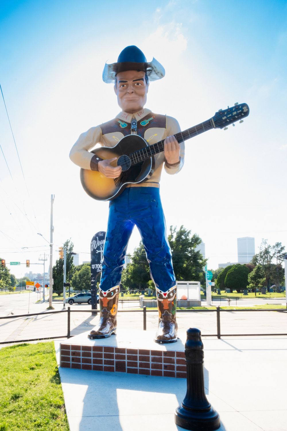 Cowboy Bob on Route 66 at Cosmic Curios in Tulsa, OK. June 10, 2026. (David J. Manning)