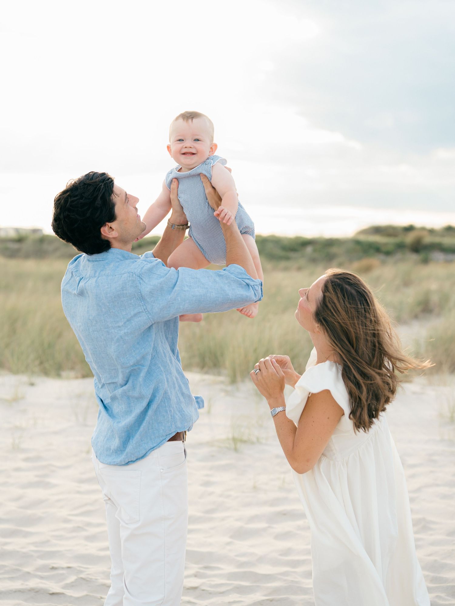 Timeless family portraits on the pristine sand at Spring Lake Beach NJ.