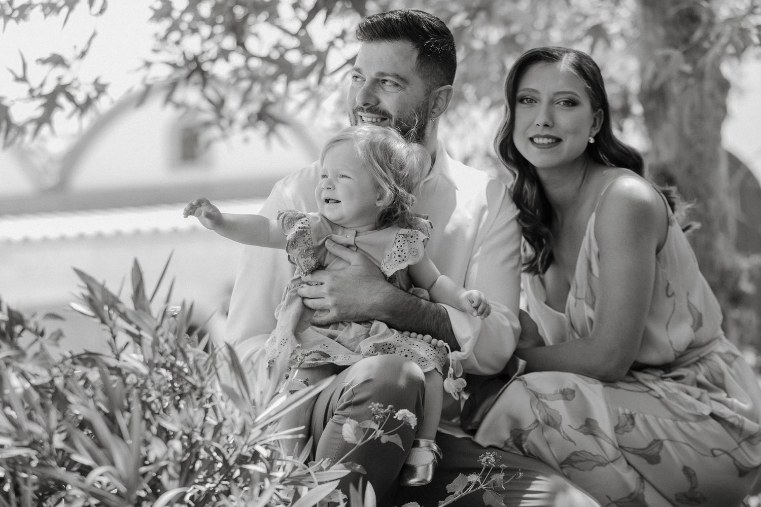 Family celebrating a baptism in Paphos.