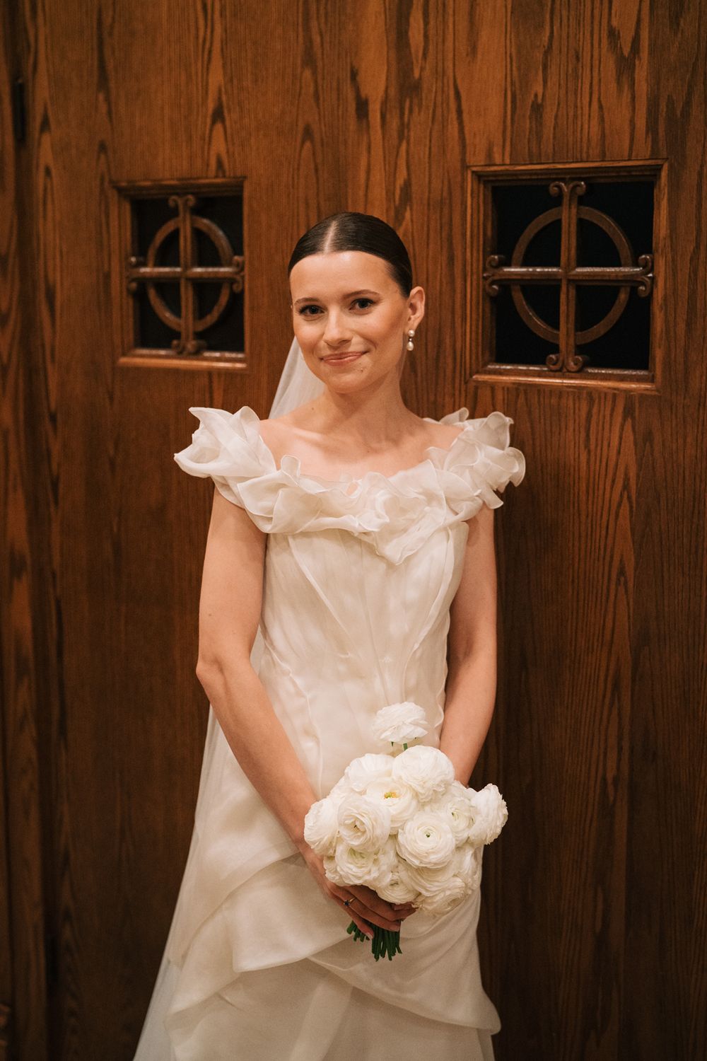Catholic wedding ceremony at St. Mary's of the Angels church in Chicago, Illinois.