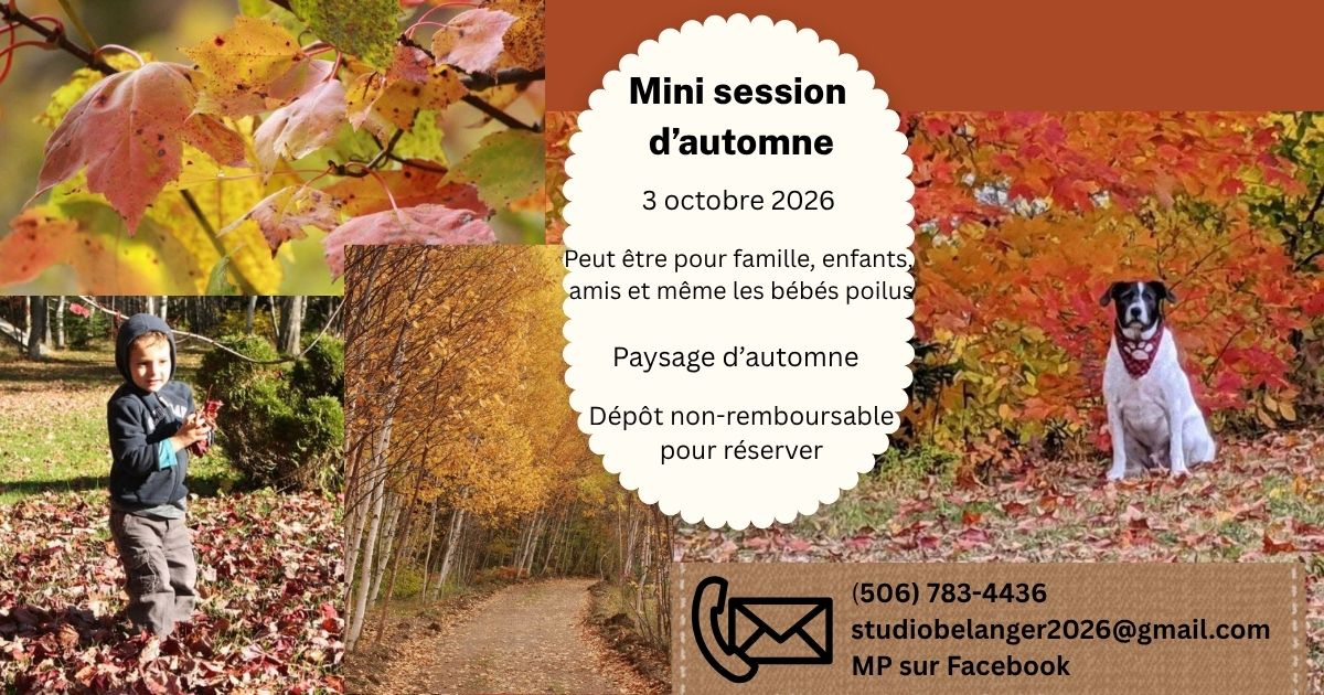 Information pour ma mini session d'automne