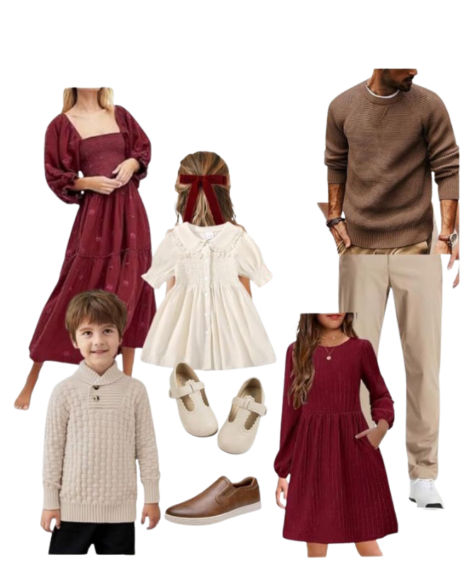 Elegant Christmas family portraits photographed in a warm studio in Punta Cana.