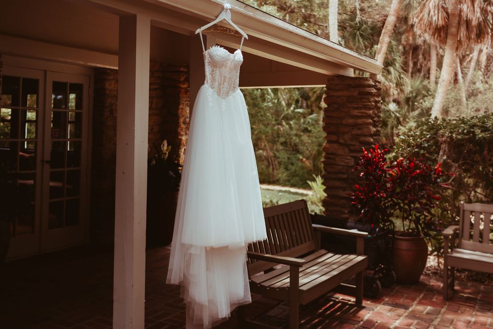 Washington Oaks Gardens State Park Wedding in Palm Coast, Florida. Detail dress photography.