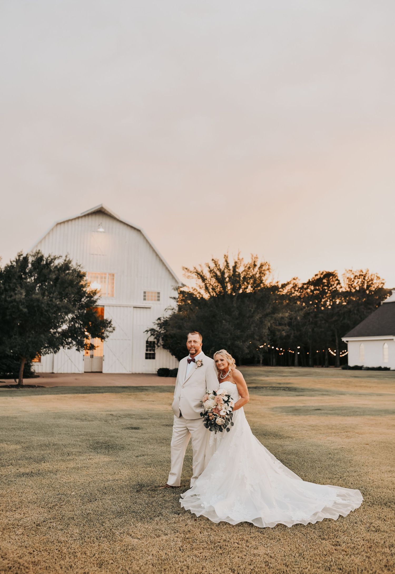 Golden hour bride and groom portraits at The White Sparrow in North Texas