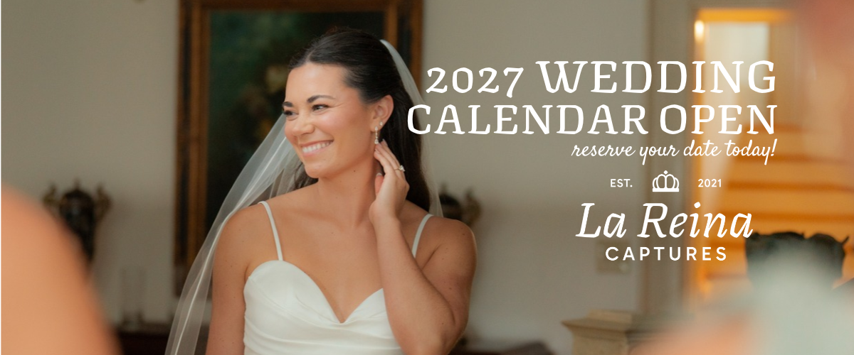 A promotional banner for July mini sessions featuring portraits of families, couples, and children posing outdoors in lush garden settings.