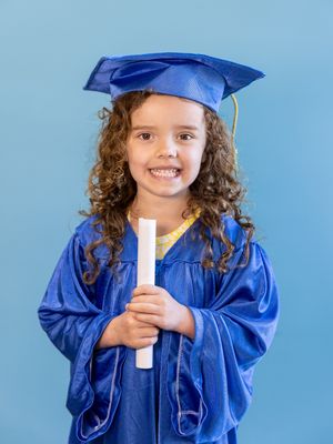 Little girl, preschool graduation photo
