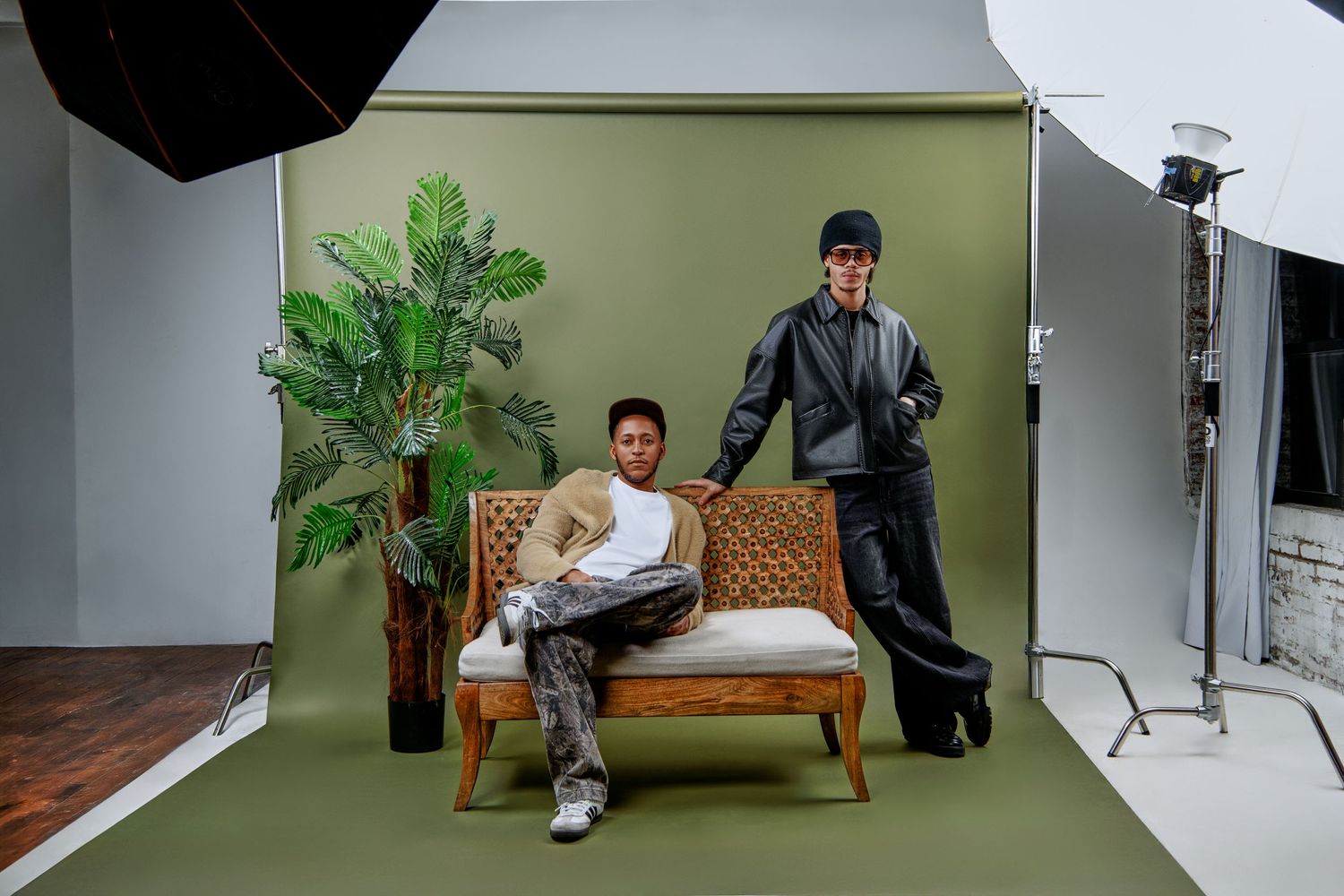 Studio branding session with a creative team, featuring a modern indoor setting with artistic decor.