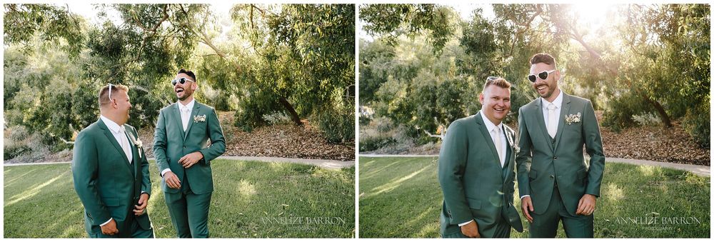 Groomsmen laughing