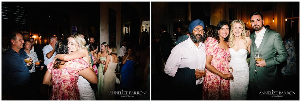 Bride and groom mingling with the guest