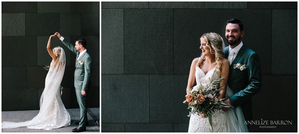 Bride and groom portraits at this COMO the Treasury wedding