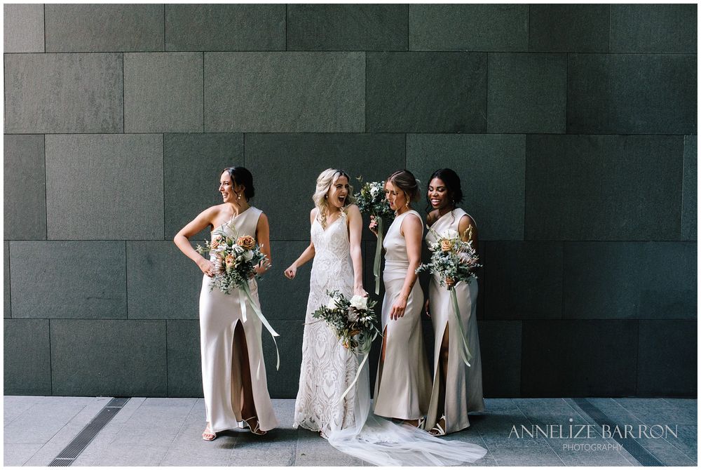 Bride and the bridesmaids at this COMO the Treasury wedding