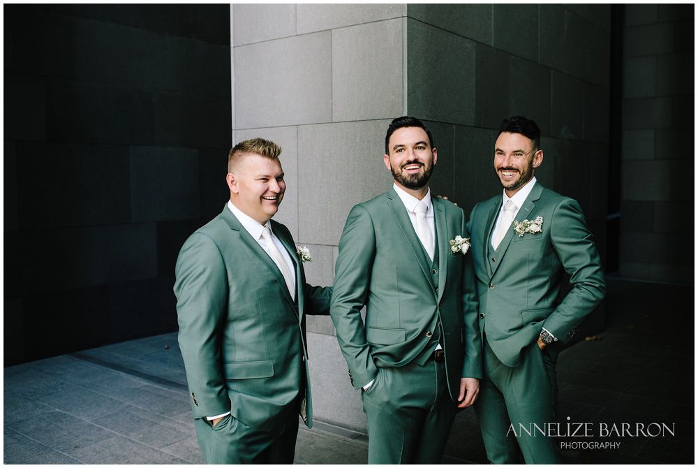 Groom and groomsmen portrait