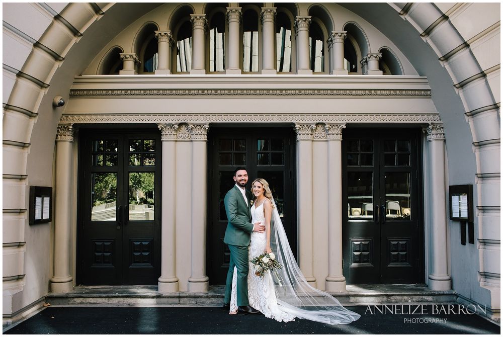 Bride and groom portrait at this COMO the Treasury wedding