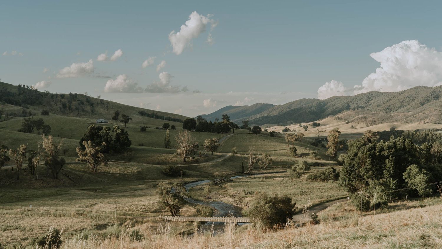 A landscape photo of rolling hills