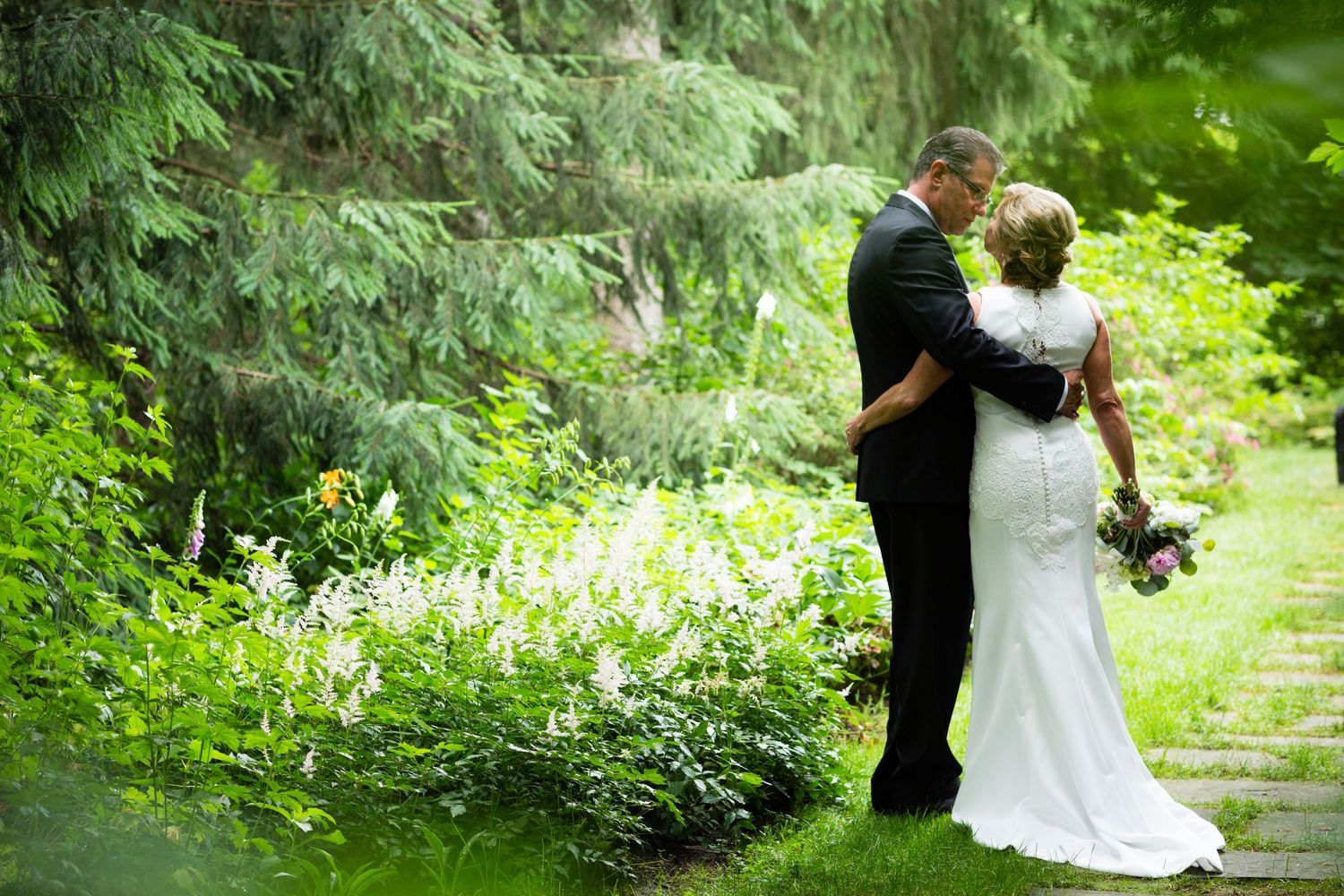 A second marriage with garden wedding at Newfields