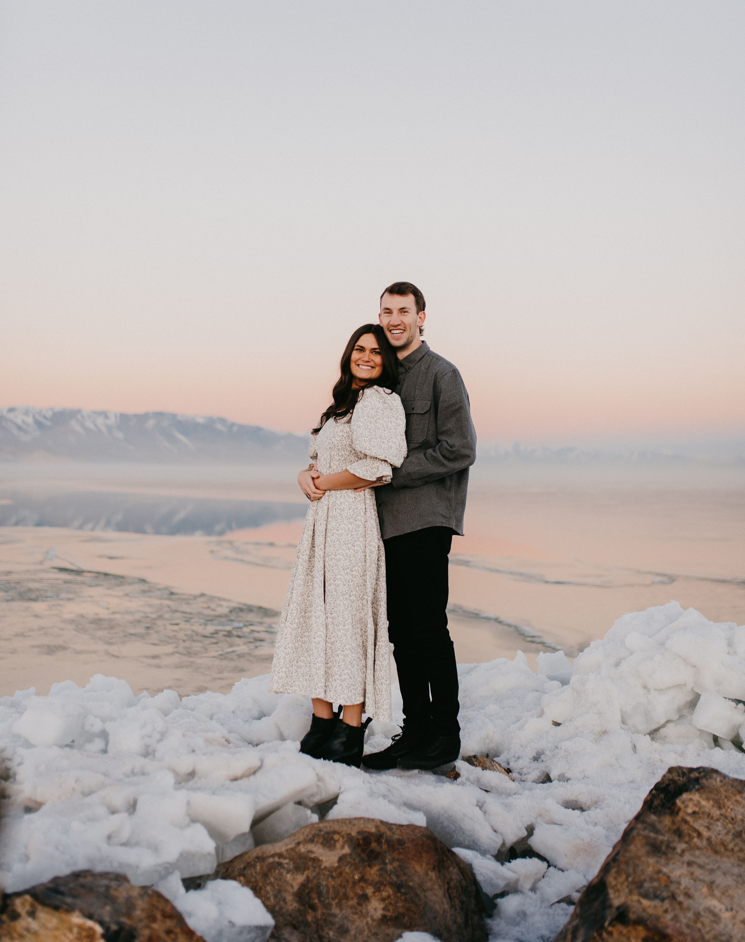 Utah Lake Sunrise Engagement Utah Wedding Photographer