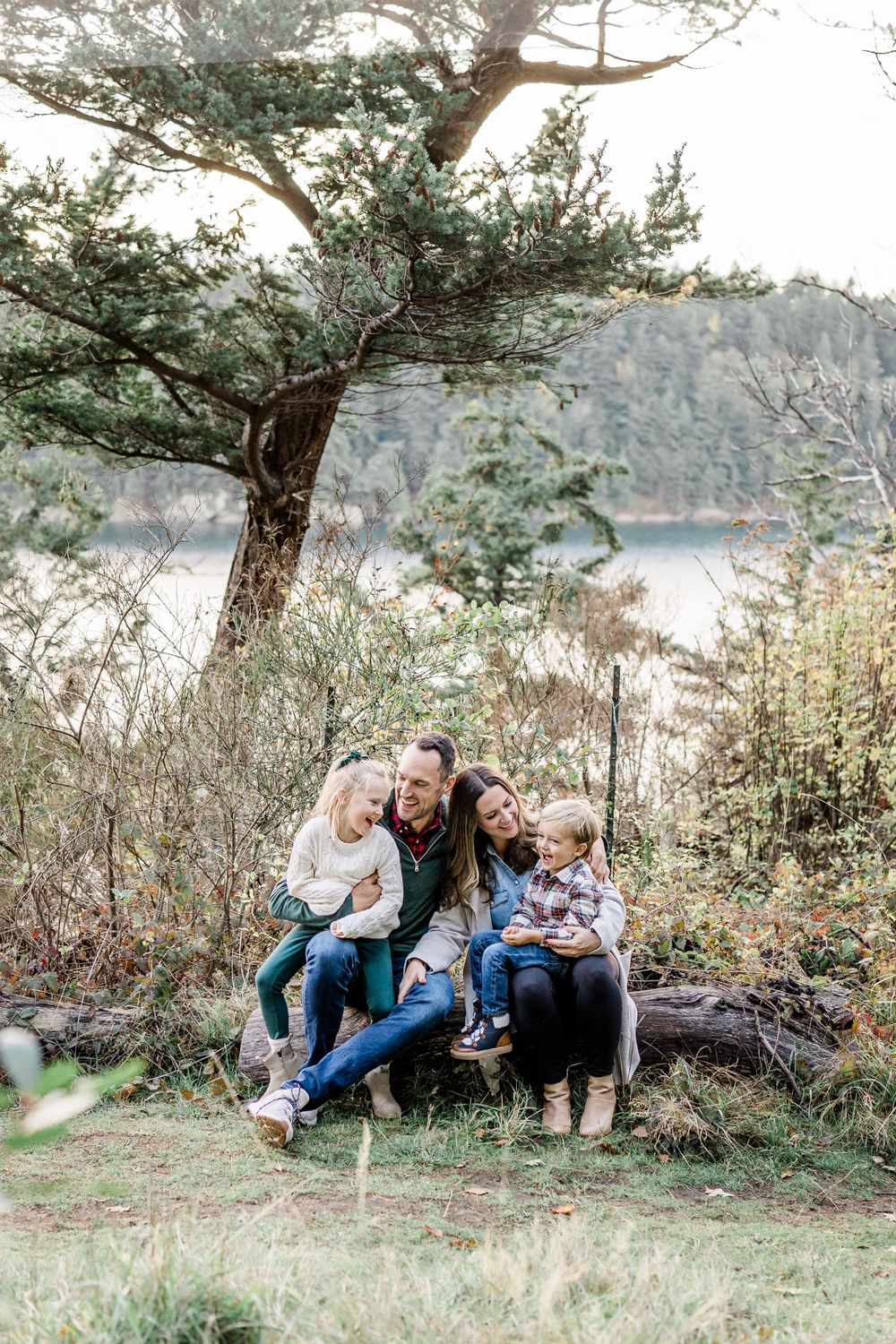 water views fall family photographer fun playful moments light and airy photos