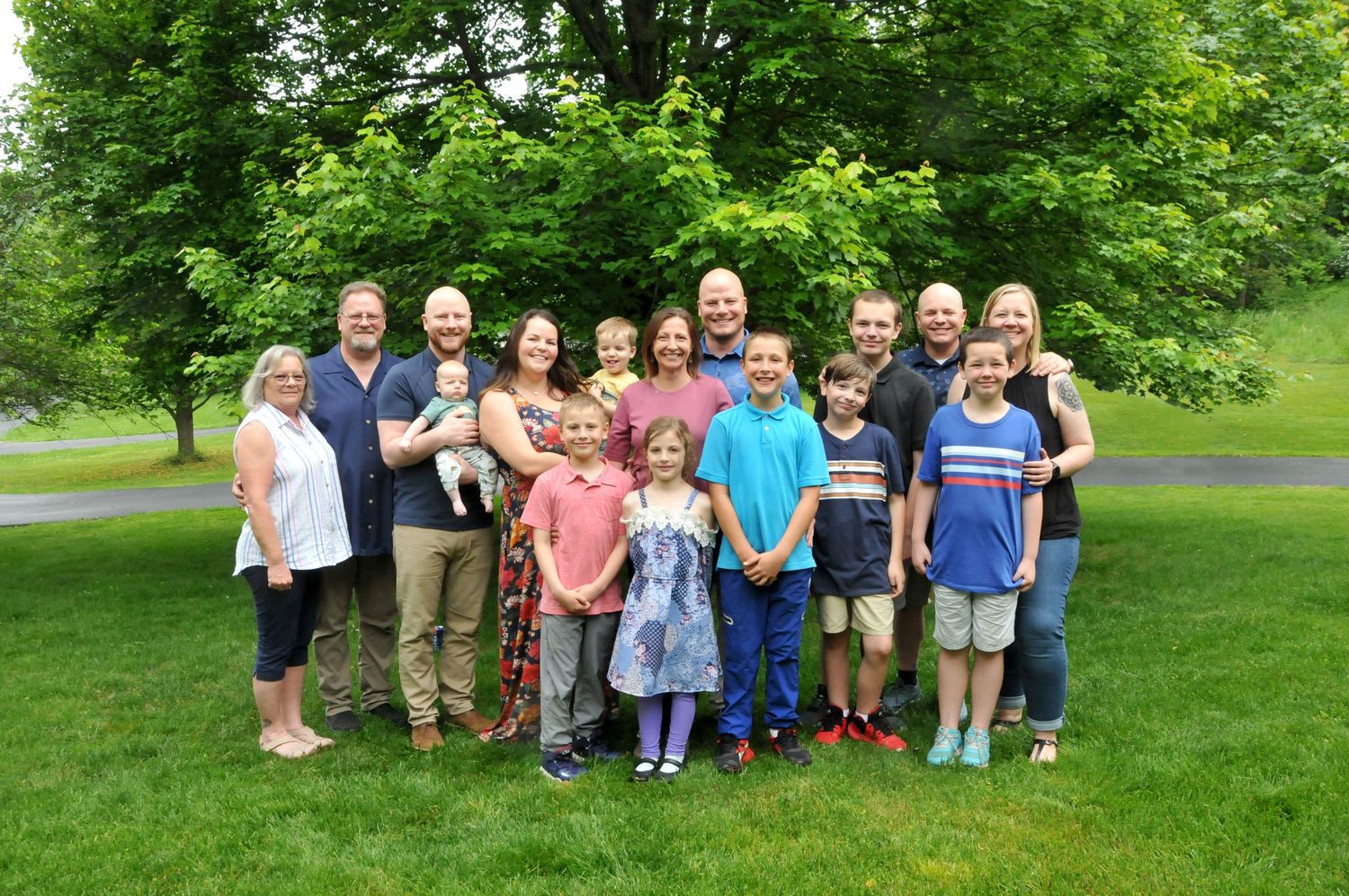 Formal photo of families and grandparents