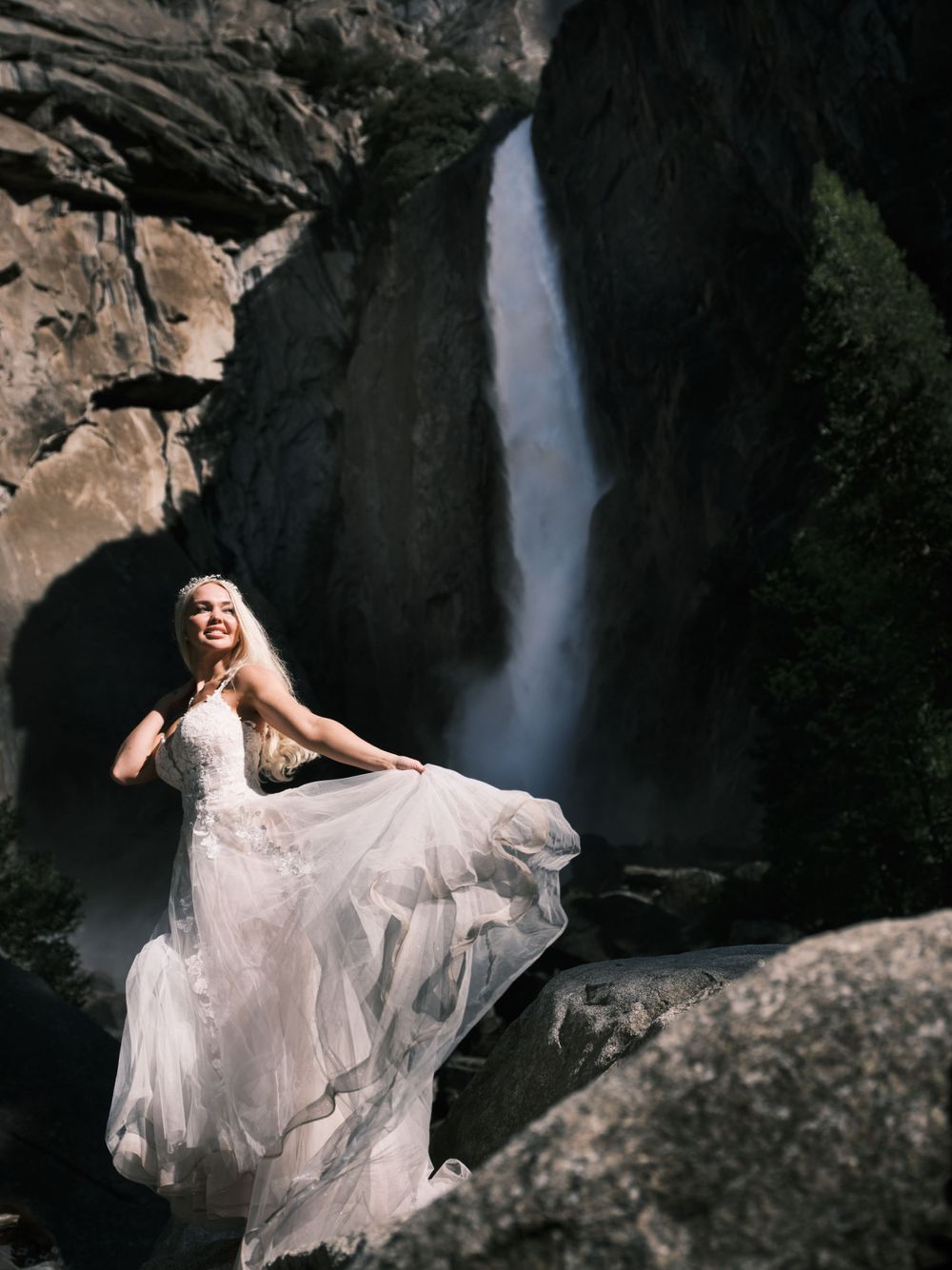 Bride at Lower Yosemite Falls
