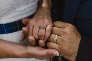 A small August wedding at a cabin in Grand Pre, Nova Scotia