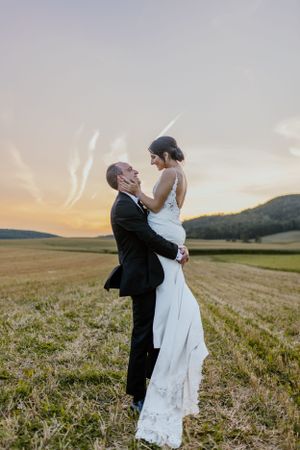 Sunset wedding photos at wedding in Blomidon, Annapolis Valley, Nova Scotia Canada