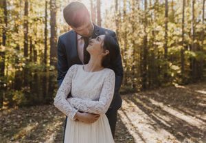 An elopement/ intimate ceremony in the woods in Vanderwater Conservation Area near Tweed, Ontario