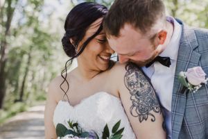 Small June wedding at Timber House Resort in Brighton, Ontario
