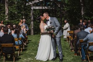 Small June wedding at Timber House Resort in Brighton, Ontario