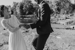 An elopement/ intimate ceremony in the woods in Vanderwater Conservation Area near Tweed, Ontario